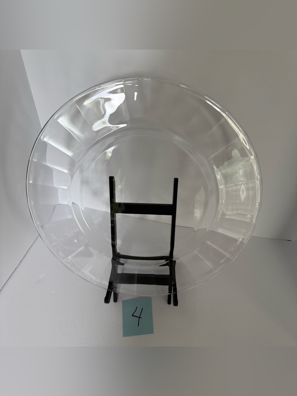 Vintage Heavy Glass Charger Serving Platter / Chop Plate 13.75 Inch Diameter #4